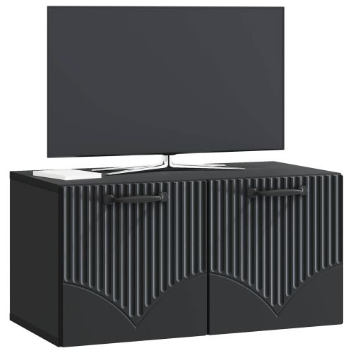 Стенно монтиран ТВ шкаф Черно 59,5 x 31 x 30 см