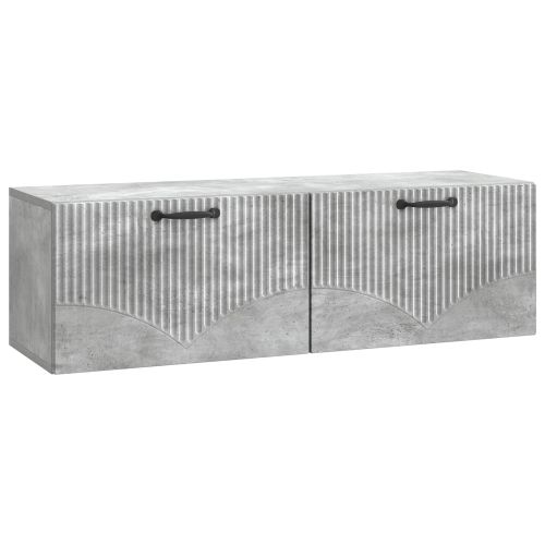 Стенно монтиран ТВ шкаф Бетонно сиво 98 x 31 x 30 см