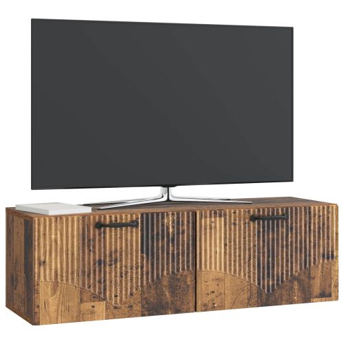 Стенно монтиран ТВ шкаф Старо дърво 98 x 31 x 30 см