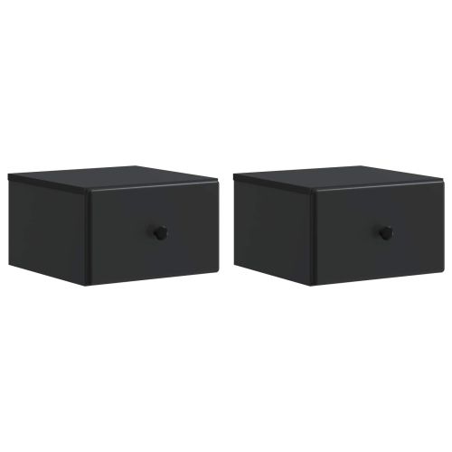 Спален шкаф с монтаж на стена 2 pcs Черно 34,5 x 33 x 20 см