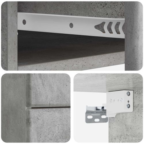 Спален шкаф с монтаж на стена Бетонно сиво 34,5 x 33 x 40 см