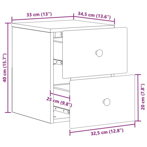 Спален шкаф с монтаж на стена Бетонно сиво 34,5 x 33 x 40 см