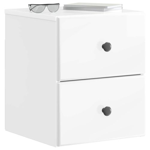 Спален шкаф с монтаж на стена Бял гланц 34,5 x 33 x 40 см