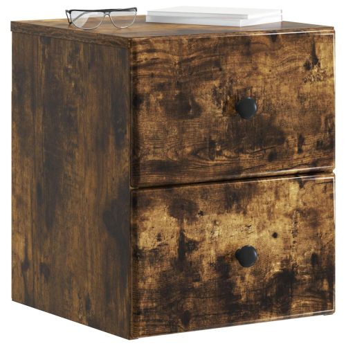 Спален шкаф с монтаж на стена Опушен дъб 34,5 x 33 x 40 см