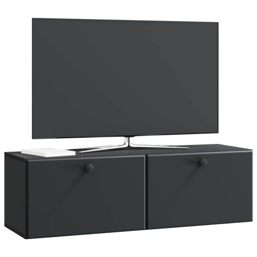 Стенно монтиран ТВ шкаф Черно 98 x 31 x 30 см