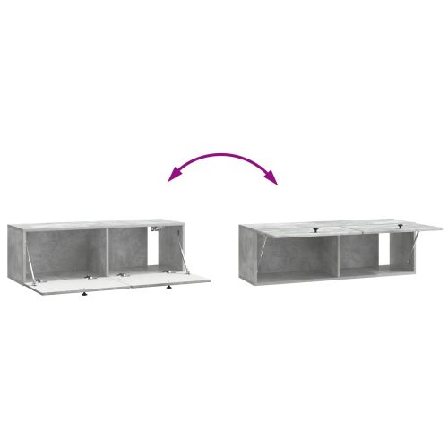 Стенно монтиран ТВ шкаф 98 x 31 x 30 см Бетонно сиво