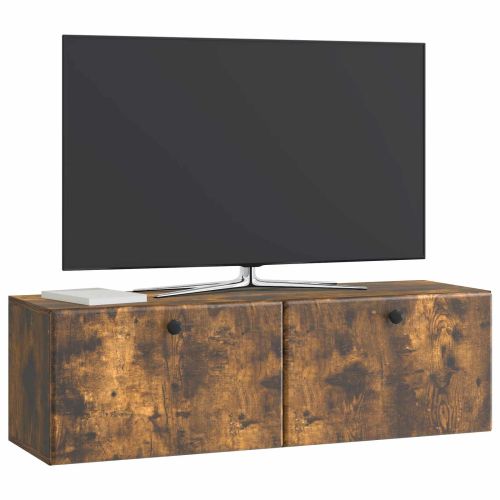 Стенно монтиран ТВ шкаф Опушен дъб 98 x 31 x 30 см