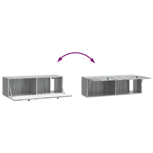Стенно монтиран ТВ шкаф 98 x 31 x 30 см Сив Сонома