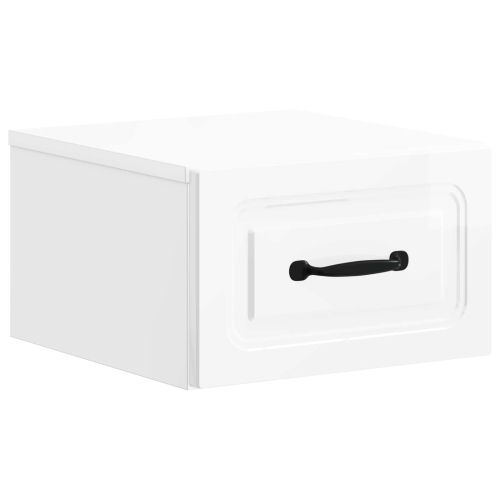 Спален шкаф с монтаж на стена Бял гланц 34,5 x 33 x 20 см
