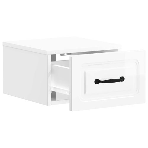 Спален шкаф с монтаж на стена Бял гланц 34,5 x 33 x 20 см