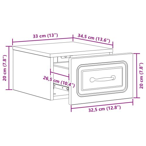 Спален шкаф с монтаж на стена Бял гланц 34,5 x 33 x 20 см