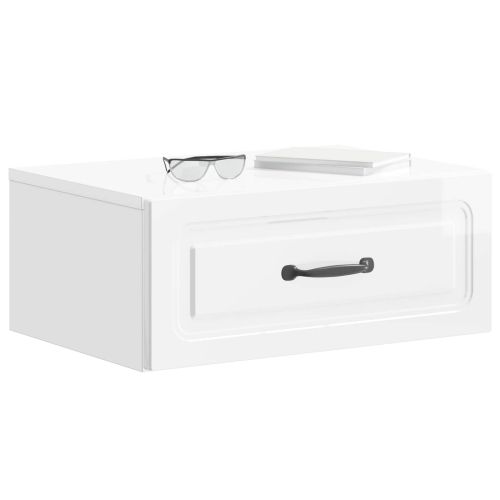 Спален шкаф с монтаж на стена 2 pcs Бял гланц 49 x 34,5 x 20 см