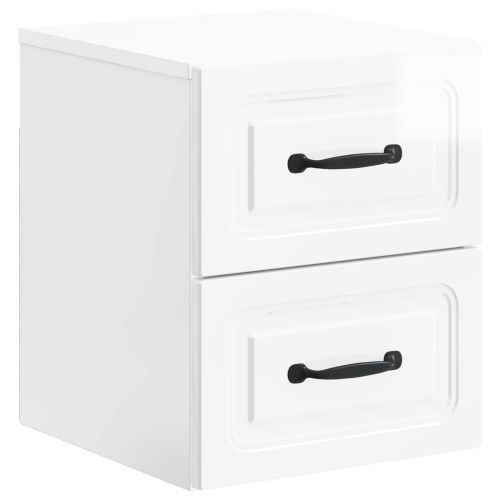Спален шкаф с монтаж на стена Бял гланц 34,5 x 33 x 40 см
