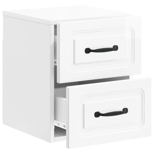 Спален шкаф с монтаж на стена 2 pcs Бял гланц 34,5 x 33 x 40 см