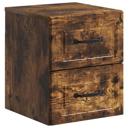 Спален шкаф с монтаж на стена Опушен дъб 34,5 x 33 x 40 см