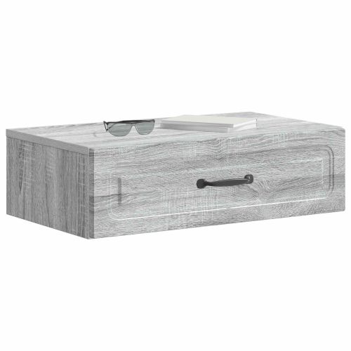 Стенен страничен масичка Сива сонома 59 x 34,5 x 17 см