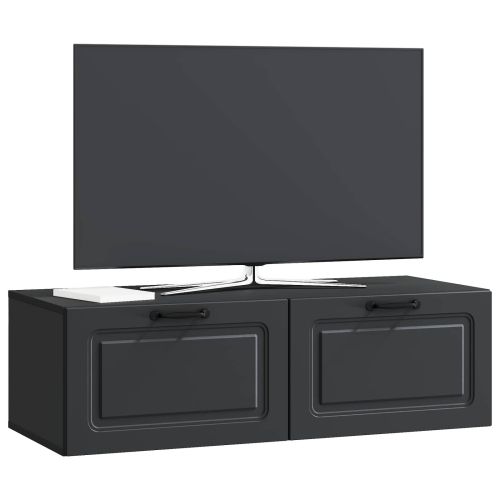 Стенно монтиран ТВ шкаф Черно 98 x 41 x 30 см