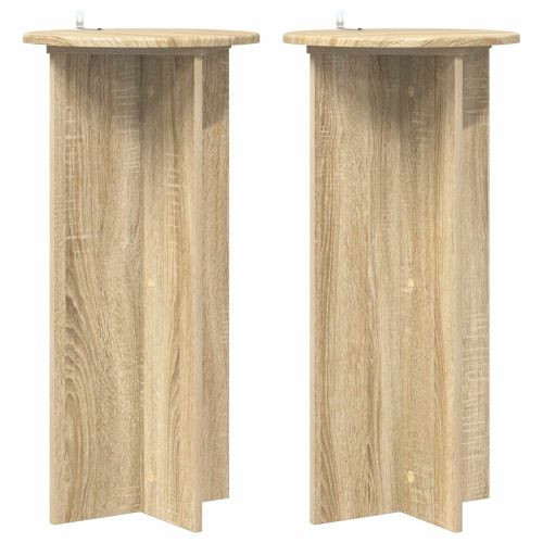 Стойка за растения 2 pcs Дъб сонома 40 x 40 x 80 cm
