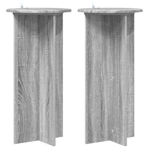 Стойка за растения 2 pcs Сива сонома 40 x 40 x 80 cm