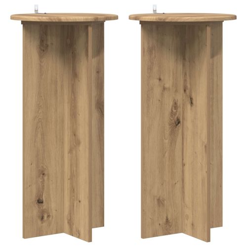 Стойка за растения 2 pcs Дъб артизан 40 x 40 x 80 cm
