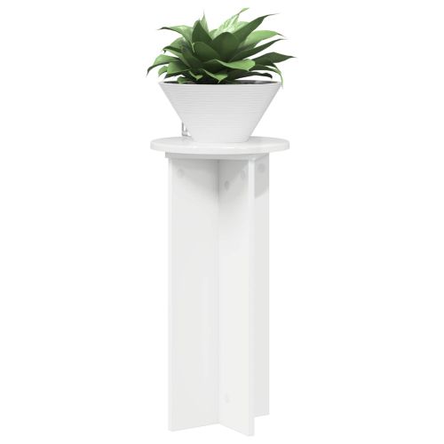 Стойка за растения 2 pcs Бял гланц 29,5 x 29,5 x 60 см