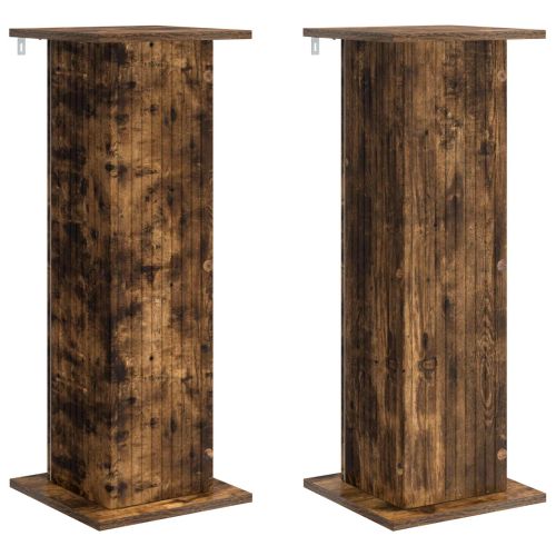 Стойка за растения 2 pcs Опушен дъб 30,5 x 30 x 80,5 см