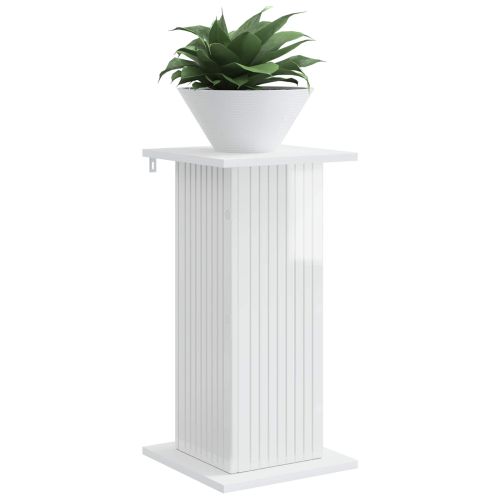 Стойка за растения 2 pcs Бял гланц 30,5 x 30 x 60,5 см