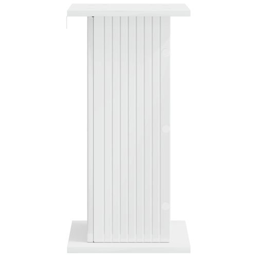Стойка за растения 2 pcs Бял гланц 30,5 x 30 x 60,5 см
