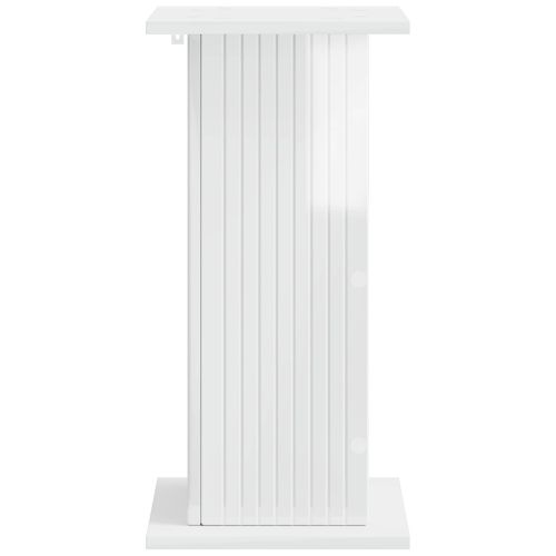 Стойка за растения 2 pcs Бял гланц 30,5 x 30 x 60,5 см