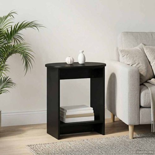 Странична маса Черно 50 x 39,5 x 55 см Инженерна дървесина
