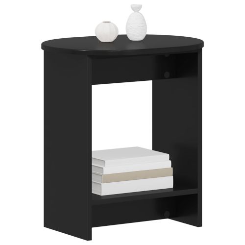 Странична маса Черно 50 x 39,5 x 55 см Инженерна дървесина