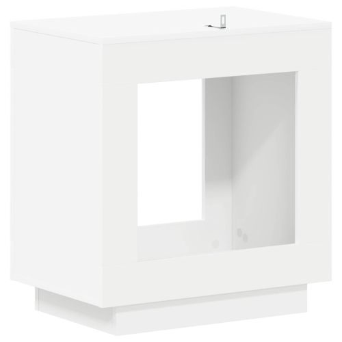 Странична маса Бяло 60 x 40 x 65 см Инженерна дървесина