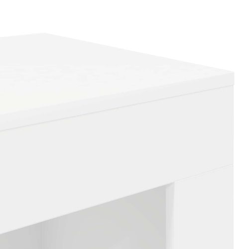 Странична маса Бяло 60 x 40 x 65 см Инженерна дървесина