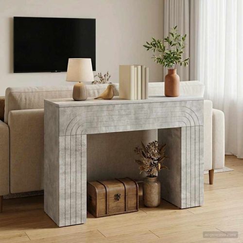 Масичка за кафе Бетонно сиво 102 x 35 x 75 см