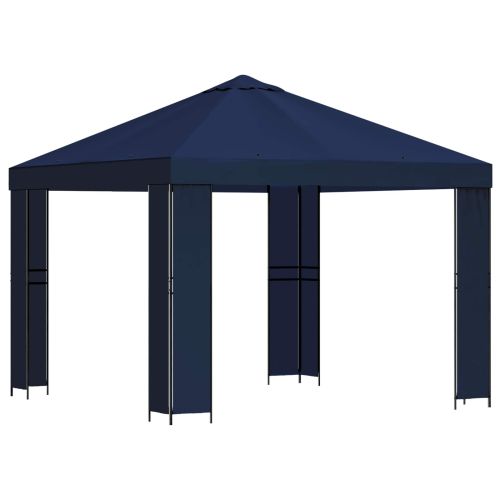 Шатра 3 x 3 m Синьо Полиестер и стомана 190 gsm
