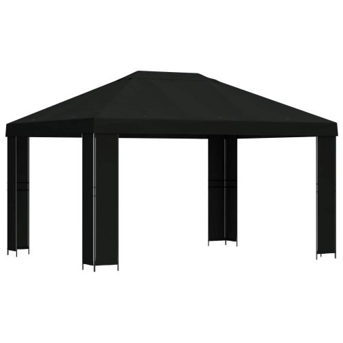 Шатра 4 × 3 m Черно Полиестер и стомана 190 gsm