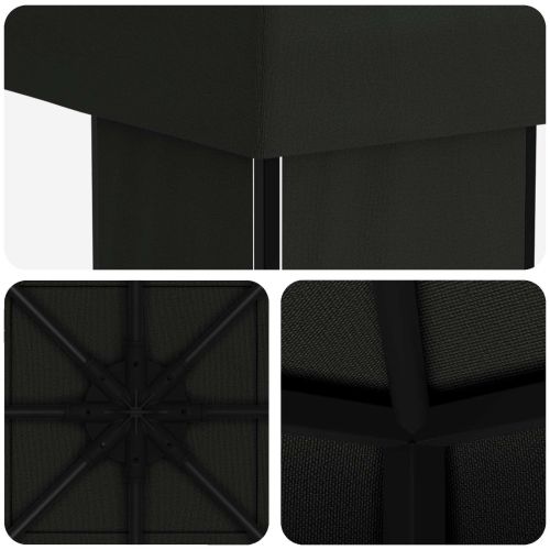 Шатра 4 × 3 m Черно Полиестер и стомана 190 gsm