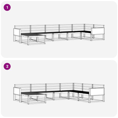 Комплект дивани за открито 7 pcs Натурално