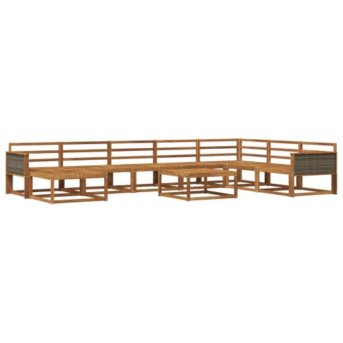 Комплект дивани за открито 9 pcs Натурално