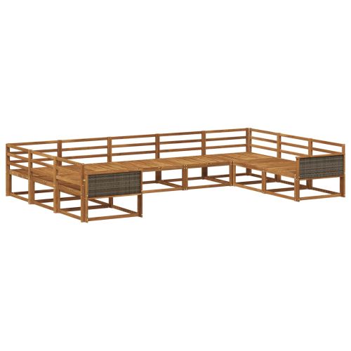 Комплект дивани за открито 9 pcs Натурално