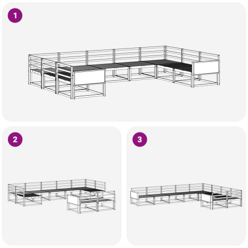 Комплект дивани за открито 9 pcs Натурално