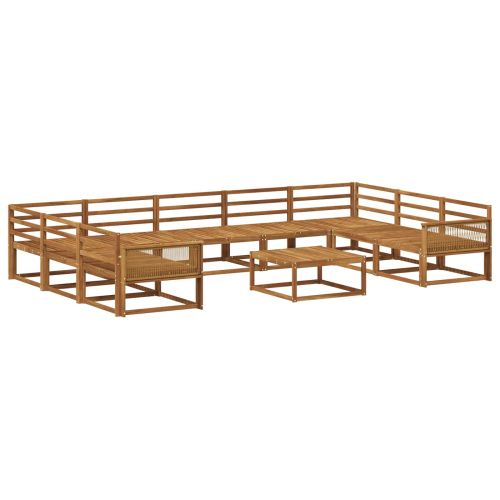 Комплект дивани за открито 10 pcs Натурално