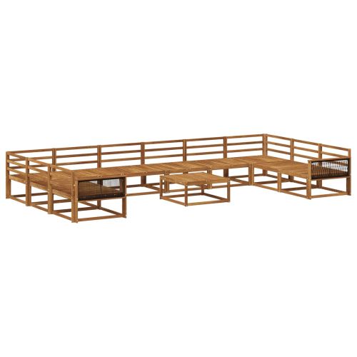 Комплект дивани за открито 11 pcs Натурално