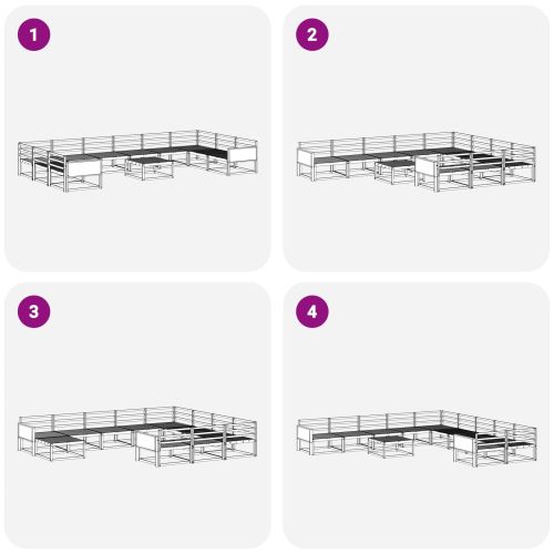 Комплект дивани за открито 11 pcs Натурално