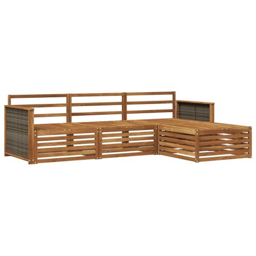 Комплект дивани за открито Натурално 249,5 x 162,5 x 73 см