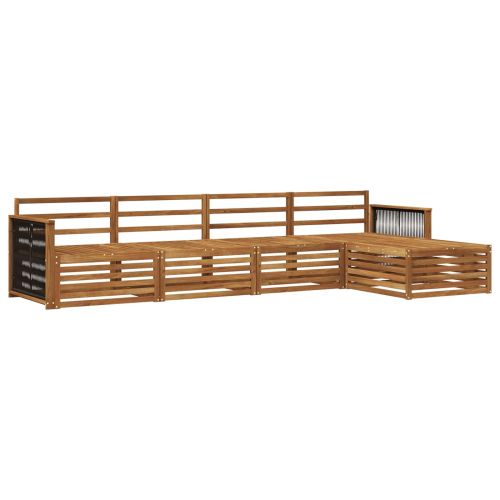 Комплект дивани за открито 5 pcs Натурално