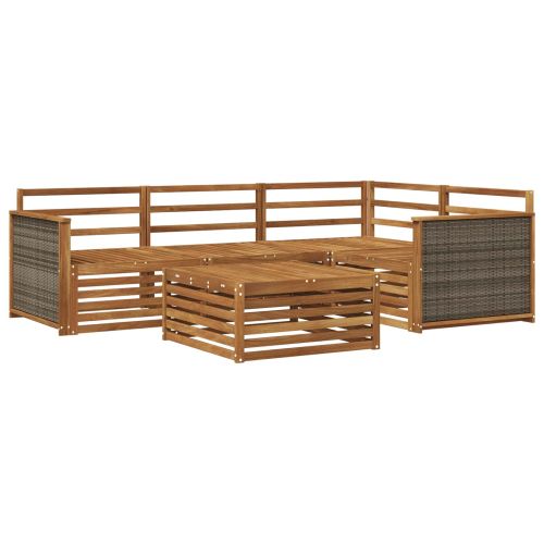 Комплект дивани за открито 5 pcs Натурално