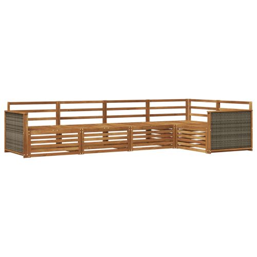 Комплект дивани за открито 5 pcs Натурално