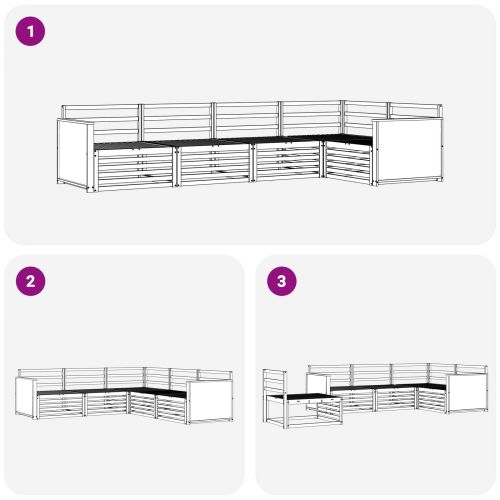 Комплект дивани за открито 5 pcs Натурално