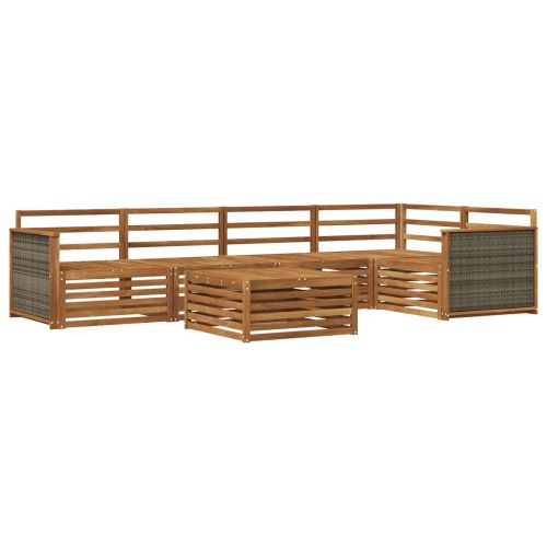 Комплект дивани за открито 6 pcs Натурално